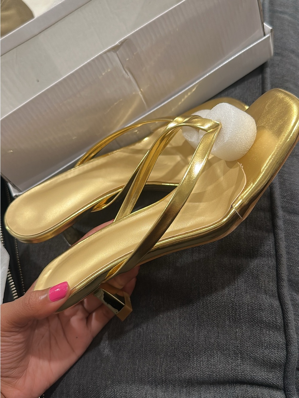 Metallic Gold Strappy Women's Heeled Sandals